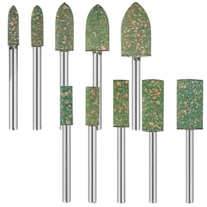 Kit 10 Ponta Montada 4-10Mm Borracha Gergelim Micro Retífica