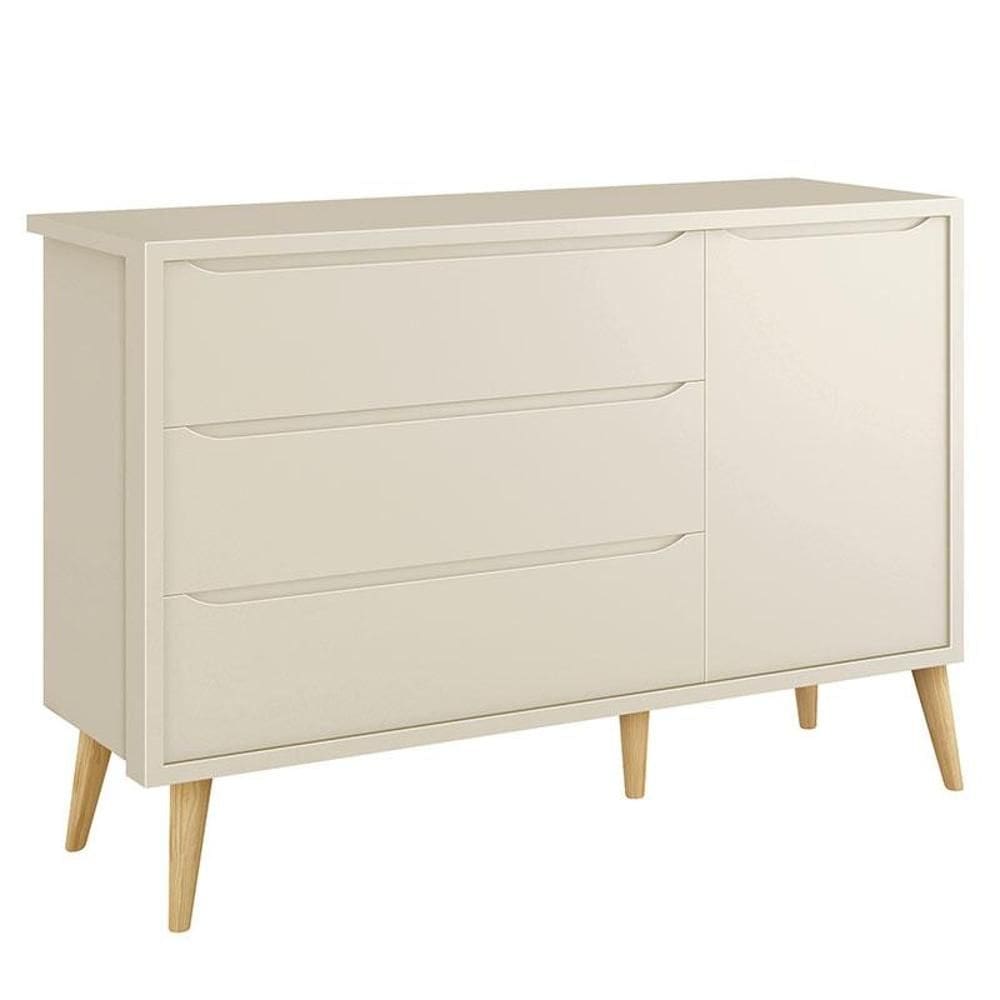 Cômoda Infantil Theo 1 Porta Areia com Pés Madeira Natural – Reller