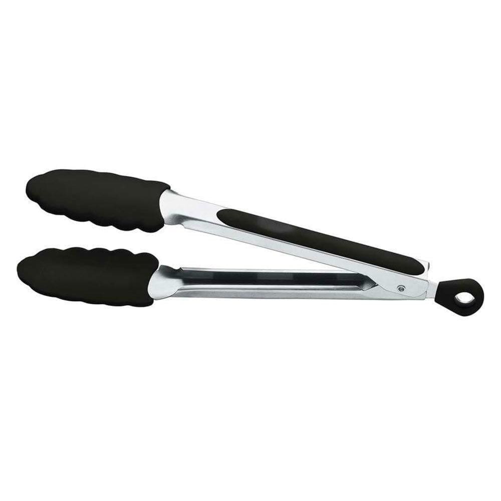 Pegador em silicone e aço inox preto 34 cm d6111-pt
