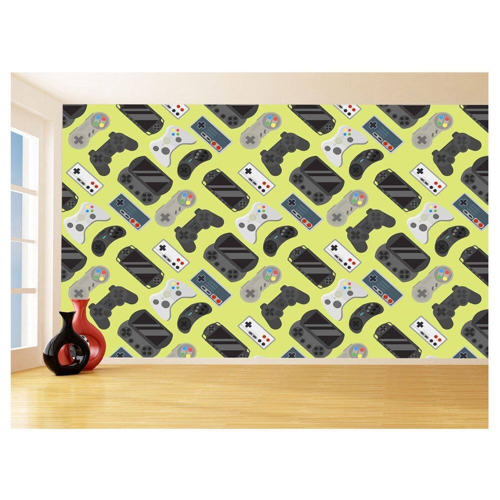 Papel De Parede 3D Infantil Controle Game Jogo 3,5M Azs277