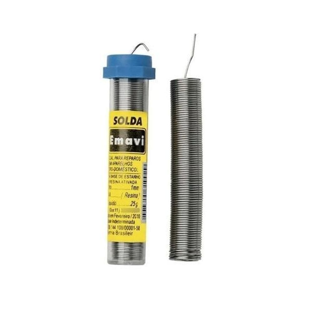 Tubo estanho para solda soldar 25 gramas 1mm resina ativada