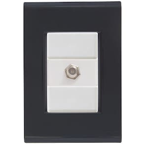 Cj Tomada Conexão Tv Sat Coaxial Liz Grafite Tramontina Completo Pronto Tramontina
