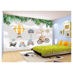 Papel De Parede 3D Infantil Nuvens Girafa Babê 3,5M Azs374