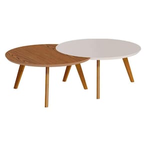 Kit Mesa de Centro Luna Off White Freijó - Imcal