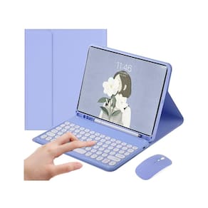 Capa para  com teclado e mouse removíveis - roxa