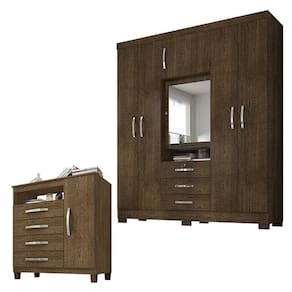 Guarda Roupa Casal Imperial com Cômoda Sapateira Cannes Malbec – Incorplac