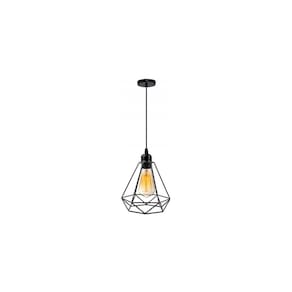 Luminária pendente tipo diamante vintage com lâmpada