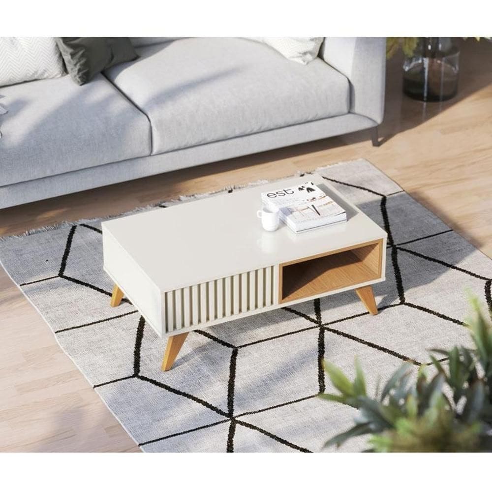 Mesa de Centro Ambiente Jeri  Off White Freijó - Colibri