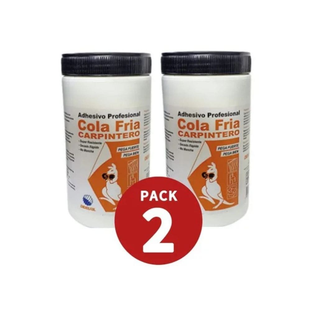 Cola fria adesiva Dideval White Carpenter, 1 kg, pacote com 2 unidades
