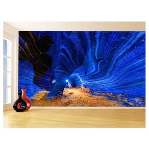 Papel De Parede 3D Arte Cavernas Azul Gruta 3,5M Tra167