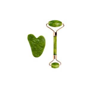 Massagem facial linfática Jade Stone Roller Gua Sha Stone