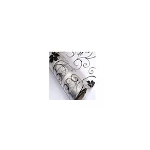 Rolo de vinil para janela de 2 m x 45 cm com design de flores pretas