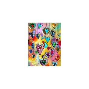 Kit de bordado com pintura de diamante Happy Hearts 30x40 cm