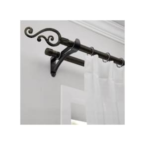 Conjunto de barras de cortina extensível de 160 a 310 cm, cor preta