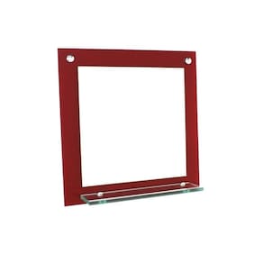Espelho para banheiro com prateleira 40cm vermelho ferrari