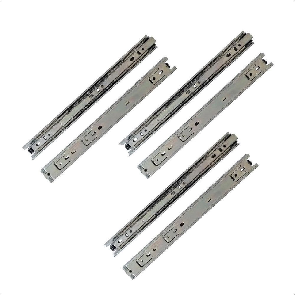 6 corrediças telescópicas 45cm gaveta trilho zinca. 3 pares