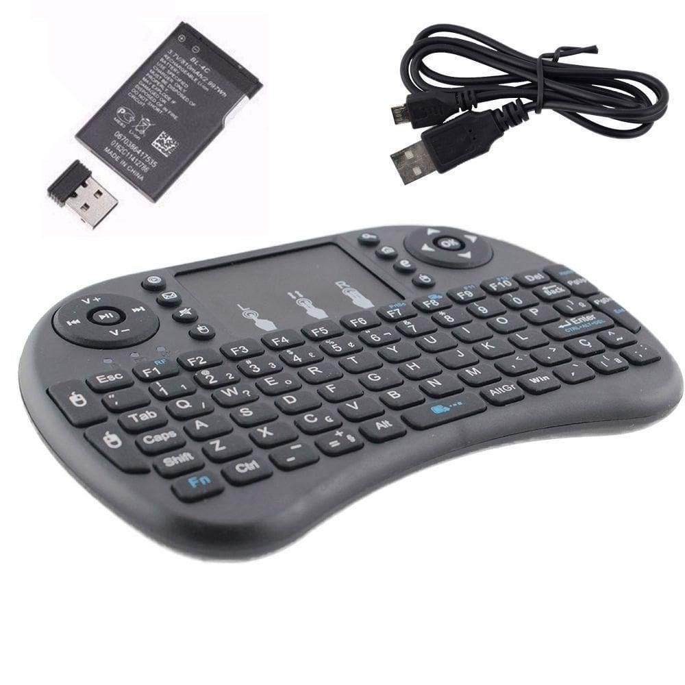 Mini Teclado Wireless Keyboard Com Touchpad Usb Android Console E Tv P