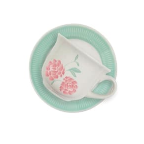Xícara com pires donna bloom oxford cerâmica 180ml