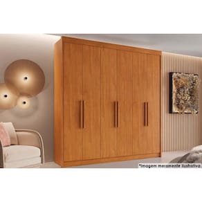 Guarda Roupa Casal 6 Portas e 4 Gavetas Cannes Cinamomo - Conquista