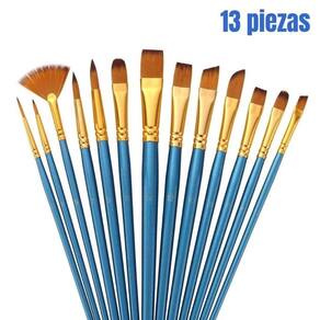 Conjunto de pincéis: tinta acrílica, aquarela, 13 pincéis