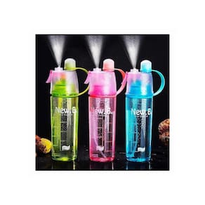 Garrafa de água esportiva de 600 ml com função de spray verde - genérica