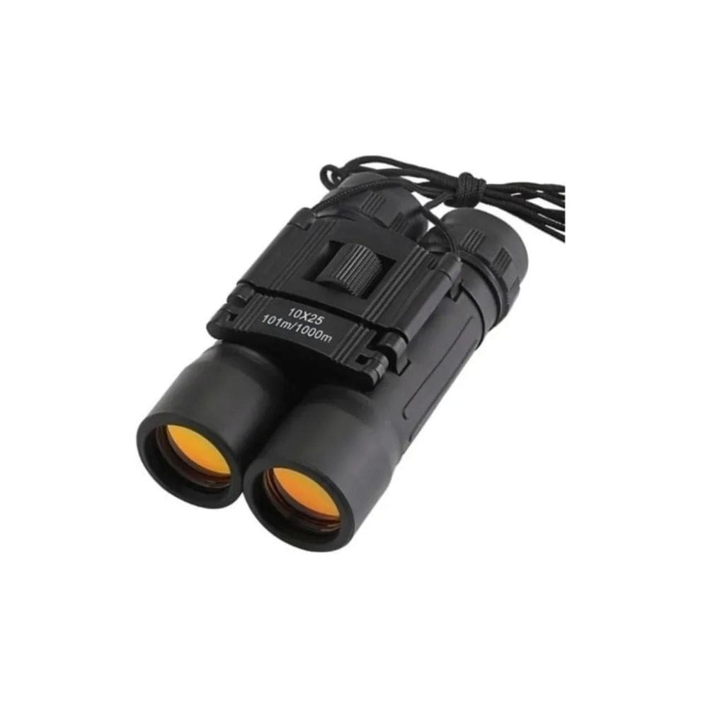 Binóculos dobráveis portáteis de 10 x 25 mm com estojo e pano de limpeza