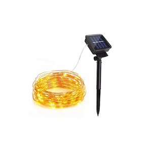 Luz quente solar Fairy Lights Garland de 10 m com painel solar
