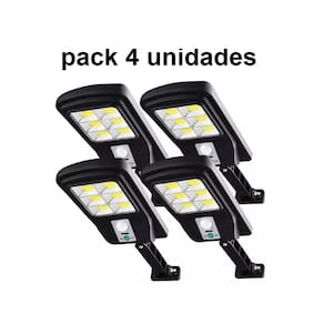 Pacote de 4 holofotes solares LED para exteriores com sensor de movimento