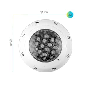 Refletor LED para piscina multicolorido 12W 12V com fonte remota