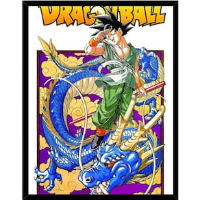 Pintura decorativa Dragon Ball Goku 30x40cm Moldura de madeira