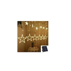 Luzes de Natal Solar Garland Cascade Warm Star 5m