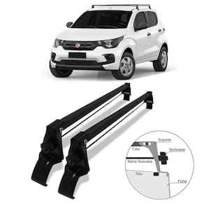 Rack de teto suporte aço vhip fiat mobi 2016 até 2019