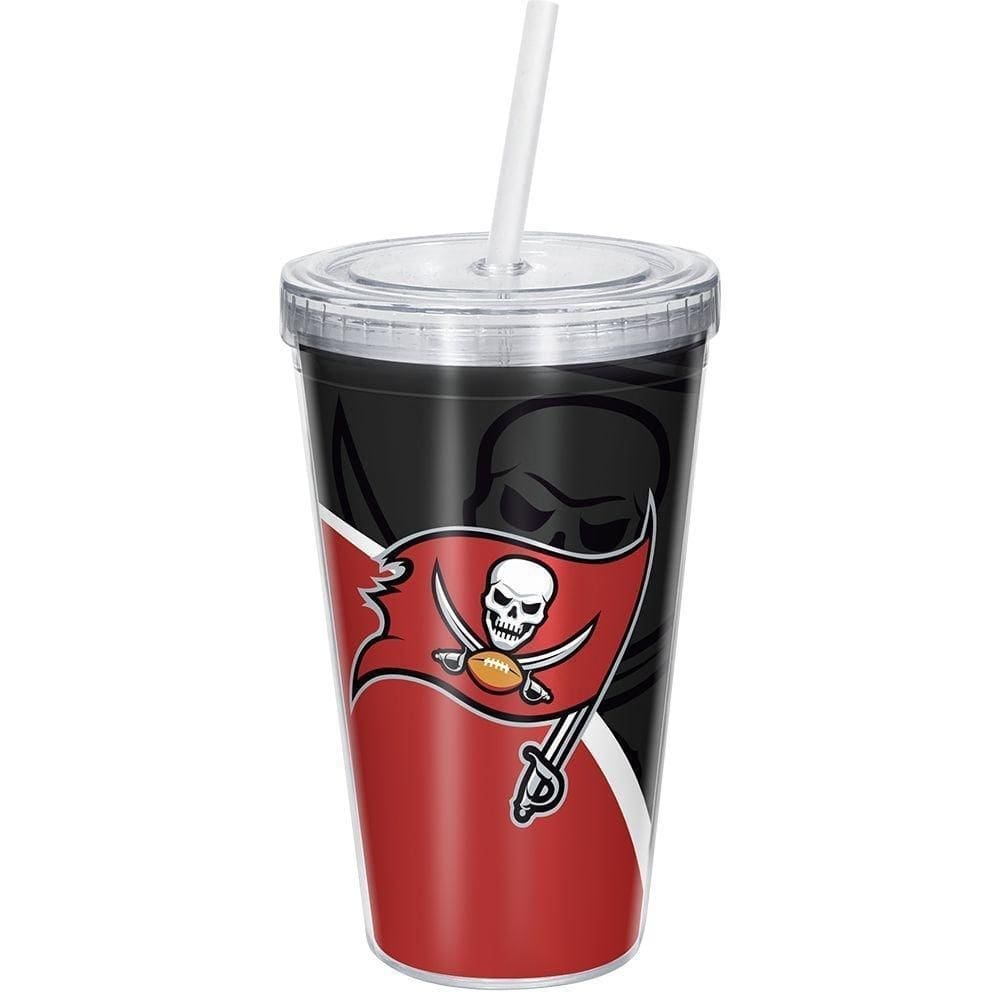Copo com canudo luxo nfl tampa bay buccaneers