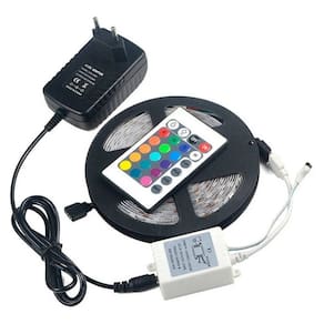 Fita de luz LED 5m 300 RGB multicolorida com controle remoto
