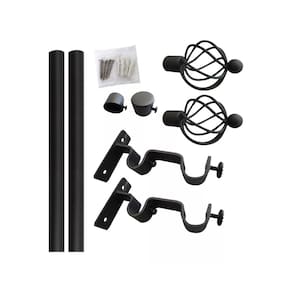 Conjunto de barras de cortina dupla preta 200cm - S4969