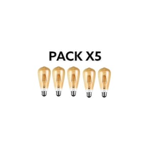 Pacote de lâmpadas LED x5 Retro Vintage 4W E27 à prova d`água para Garland