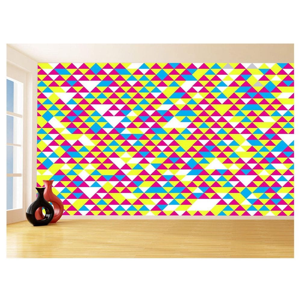 Papel De Parede Geométrico Triângulos Abstrato 3,5M Gmt53