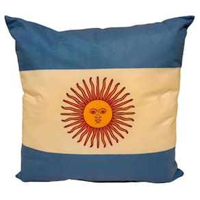 Almofada de pelúcia Argentina Flag 45x45 cm com enchimento