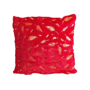 Capa de almofada Feather Short Hair Vermelha 45x45 cm