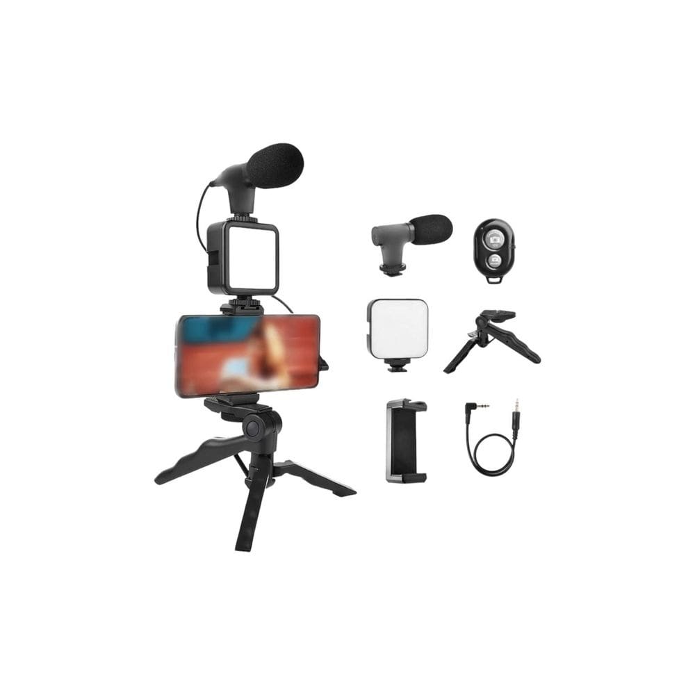 Estabilizador de tripé + 36 luzes LED + Microfone para cer