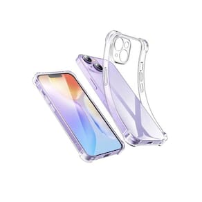 Capa de telefone com bordas transparentes reforçadas para 15