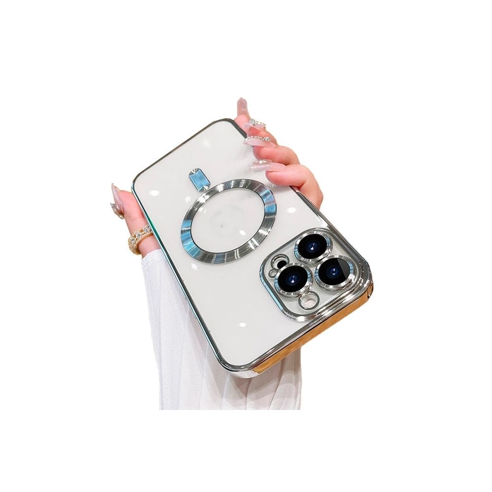 Capa magnética Magsafe para 15 Pro Max Silver