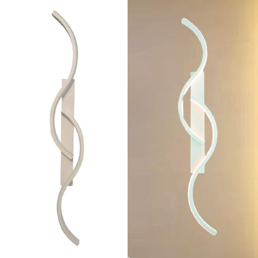 Arandela Luminária Parede 74Cm Minimalista Ondas Led 3000K
