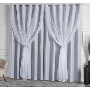Cortina blackout com voil 3,00x2,50 gelo quarto sala