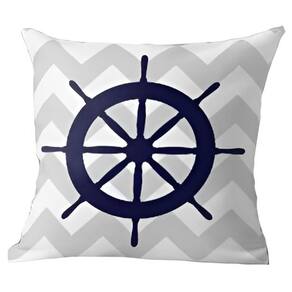 Capa De Almofada Timão Azul Navegação Marítima 50X50cm