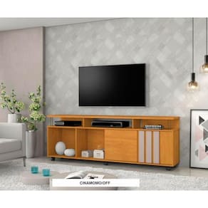 Rack Atraente Para Tvs Até 75 Polegadas Candian Jcm Movelaria Cinamomo/ Off White
