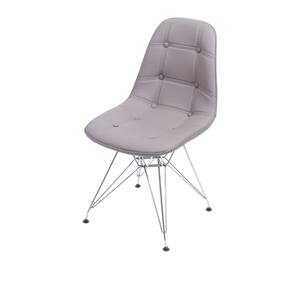 Cadeira Eames Dkr Botonê Assento Pu Fendi Base Cromada