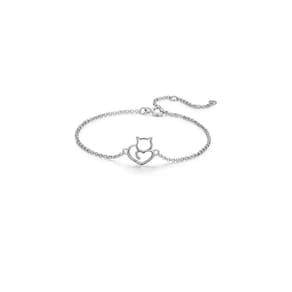 Pulseira em prata 925 Cat Design hipoalergênica para mulheres