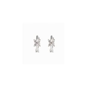 Brincos Mini Hoops em prata 925 com flor de zircão