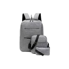 Conjunto de mochilas de 3 peças para computador - cinza